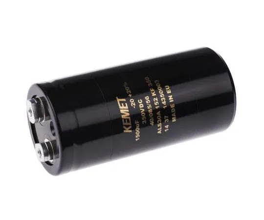 63-7516-77 KEMET 1500μF 350V dc Aluminium Electrolytic Capacitor, Chassis Mount 51 x 105mm +85°C 51mm 105mm ALS30A152KF350
