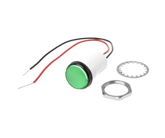 63-7486-24 Dialight Green Indicator, Lead Wires Termination, 24 V dc, 17.5mm Mounting Hole Size 557-1605-203F