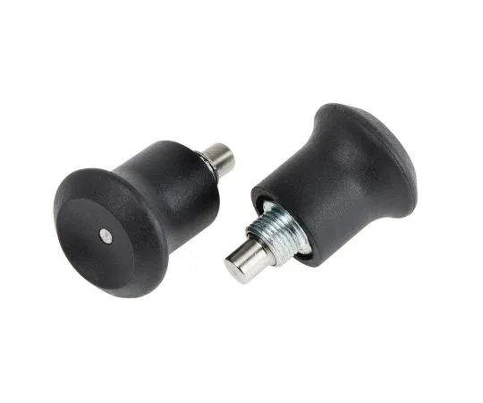 63-7373-15 RS PRO 30mm Matt, Zinc Plated Stainless Steel (Spring, Body, Pin), Thermoplastic (Knob) Index Index Bolt, M8 x 0.75 144-3685