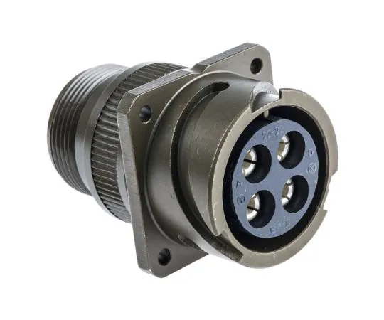 63-7545-66 Amphenol 97B Series, 4 Way Wall Mount MIL Spec Circular Connector Receptacle, Socket Contacts,Shell Size 22, Bayonet 97B-3100A22-22S