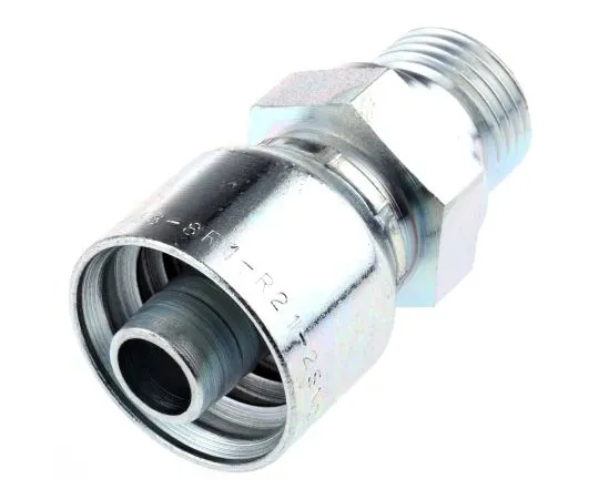 63-7531-21 BSP 1/2 Male Straight Steel Crimped Hose Fitting, 275 bar 1D948-8-8