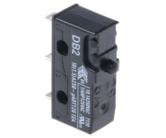 63-7470-77 SPDT-NO/NC Button Microswitch, 10.1 A @ 250 V ac DB2C-A1AA