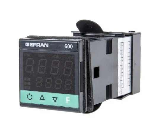 63-7543-08 Gefran 600 PID Temperature Controller, 48 x 48 (1/16 DIN)mm, 2 Output Relay, 100 V ac, 240 V ac Supply Voltage ON/OFF 600-R-R-0-0-1