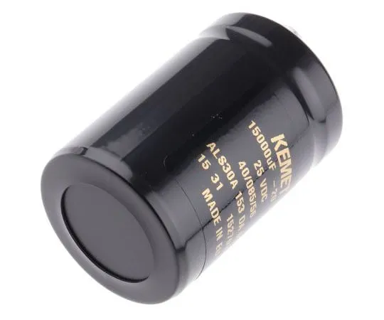 63-7516-50 KEMET 15000μF 25V dc Aluminium Electrolytic Capacitor, Chassis Mount 36 x 52mm +85°C 36mm 52mm ALS30A153DA025
