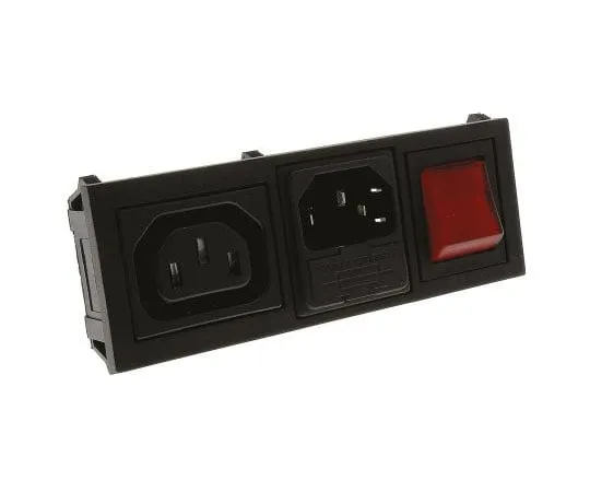 63-7486-32 Bulgin C13, C14 Snap-In IEC Plug Plug to Socket, 10A, 250 V ac BZH11/Z0000/11