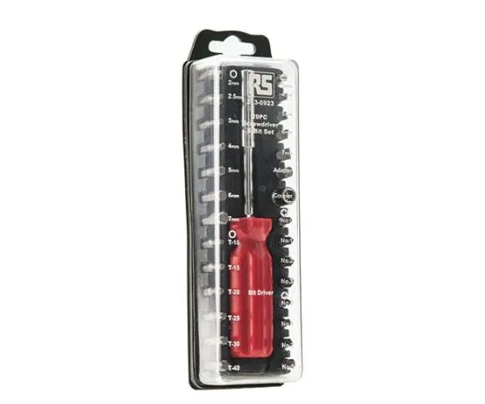 63-7426-72 RS Pro Hexagon, Phillips, Pozidriv, Slotted, Torx Interchangeable Screwdriver Slotted: 3; 4; 5; 6; 7 mm; Pozidriv: PZ0; 213-0923