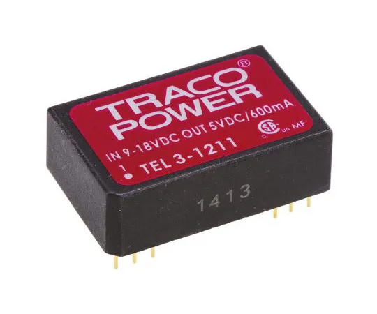 63-7524-58 TRACOPOWER TEL 3 3W Isolated DC-DC Converter Through Hole, Voltage in 9 → 18 V dc, Voltage out 5V dc TEL 3-1211