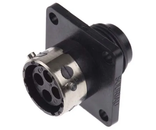 63-7430-56 Souriau UTG Series Flange Mount Housing, 4 contacts Plug UTG0104S