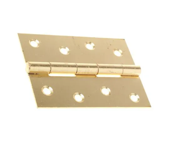 63-7542-75 RS PRO Electro Brassed Steel Butt Hinge with a Fixed Pin Screw, 100mm x 71mm x 1.75mm 436-5109