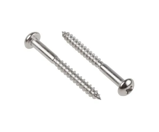 63-7372-49 Pozidriv Round Stainless Steel Wood Screw, A2 304, 5mm Thread, 50mm Length 144-3521