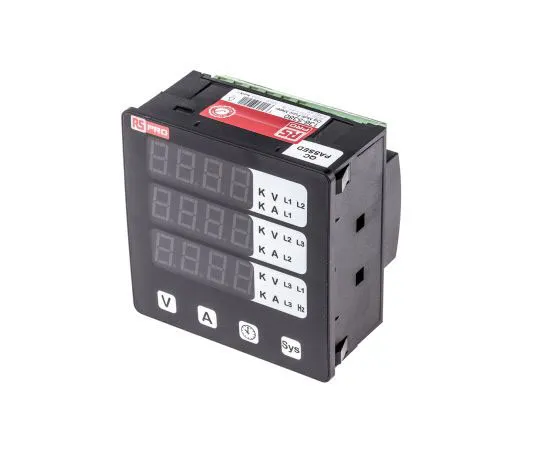 63-7366-09 RS Pro LED Digital Panel Multi-Function Meter for AC Current, AC Voltage, Frequency, Hour, RPM, 92mm x 92mm 136-5380