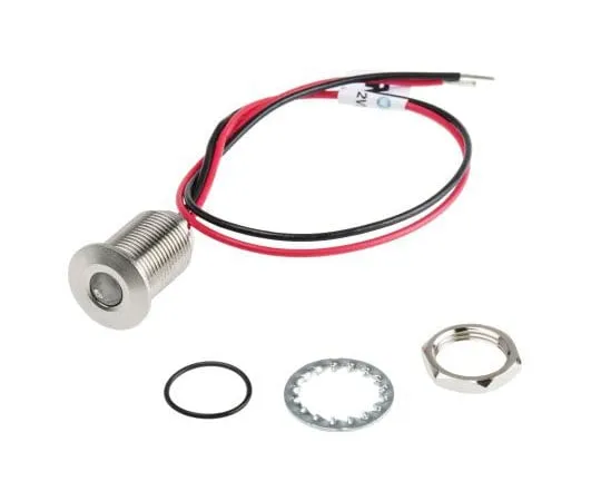 63-7371-21 RS PRO Red EMC Panel LED, 1.8 → 3.3 V dc, 10mm Mounting Hole Size, Lead Wires Termination, IP67 139-3364