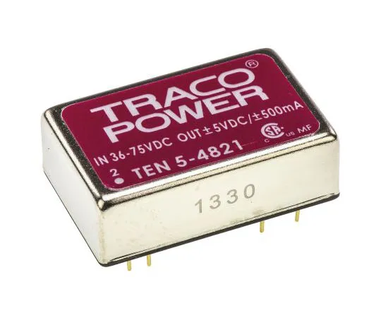 63-7472-62 TRACOPOWER TEN 5 6W Isolated DC-DC Converter Through Hole, Voltage in 36 → 72 V dc, Voltage out ±5V dc TEN 5-4821