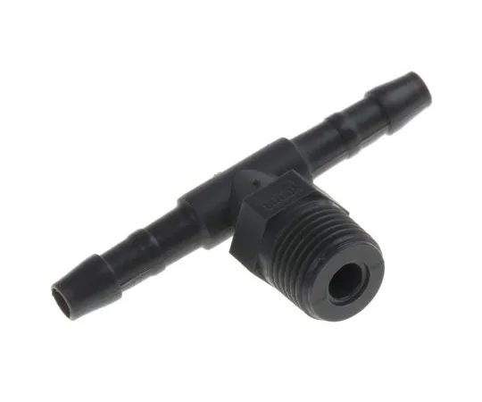63-7535-16 Tee Male Hose Coupling 1/8in, 1/8 in R Male, Polyamide 419-7322