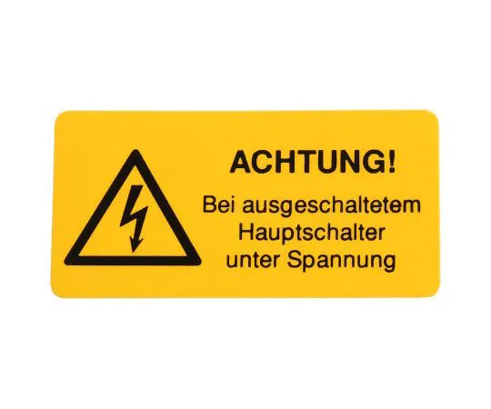 63-7468-96 Idento ESSW40052 5 x Electricity Hazard Label (German), Yellow Self-Adhesive PVC ESSW40052