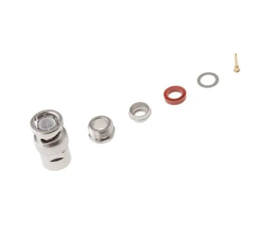 63-7475-03 Radiall Straight 75Ω Cable Mount BNC Connector, Plug, Nickel, Clamp Termination, RG59 R142016000