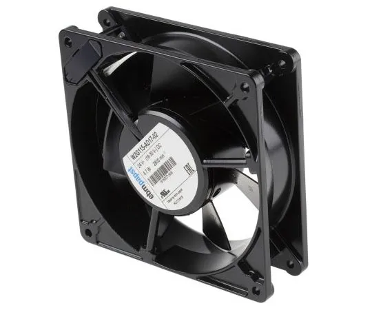 63-7438-70 ebm-papst W2G115 Series Axial Fan, 127 x 127 x 38mm, 245m³/h, 4.7W, 24 V dc W2G115-AD17-02