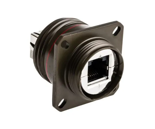 63-7549-98 Amphenol Female Panel Mount IP67 RJ45 Connector, LAN Category Cat5e RJF TV 21G