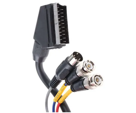 63-7379-63 2m AV Cable Male SCART to Male BNC x 2, Male DIN Male x 2 BNC Male 1 DIN 156-2745