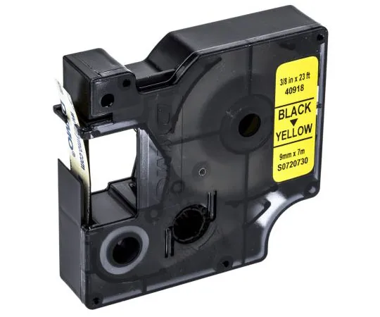63-7421-10 Dymo Black on Yellow Label Printer Tape, 9 mm Width, 7 m Length S0720730