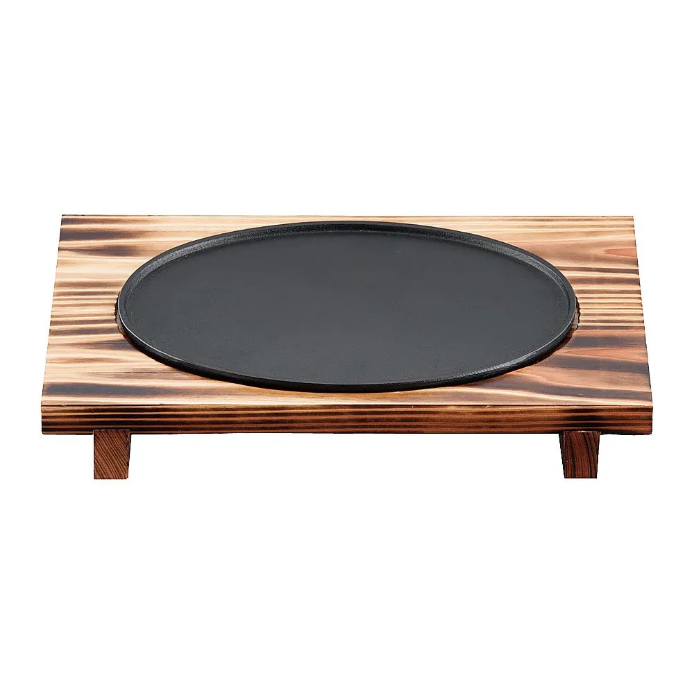 62-6731-94 Nanbu Tekki Royal Oban Dish (with Wooden Base)