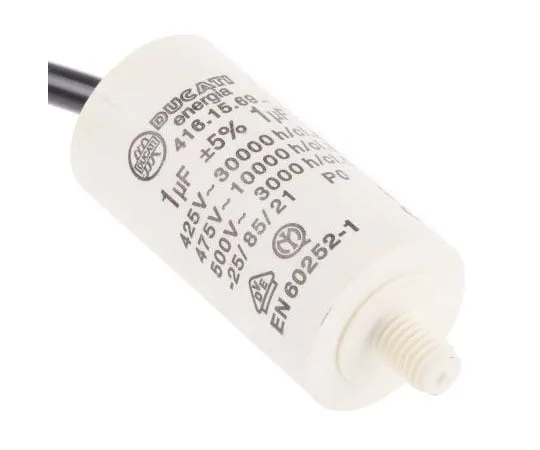 63-7519-51 Ducati Energia 1μF Polypropylene Capacitor PP 400 → 500V ac ±5% Tolerance Stud Mount 4.16.15 Series 4.16.15.69.14