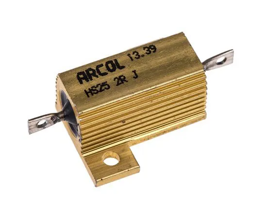 63-7449-66 Arcol HS25 Series Aluminium Ho***d Axial Wire Wound Panel Mount Resistor, 2Ω ±5% 25W HS25 2R J