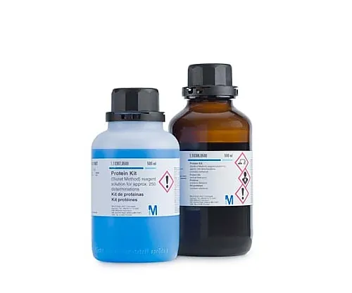 61-0309-70　［Discontinued］Protein Reagent Measurement Principle: Photometric Analysis (Using Bradford Method). Reagent Set for 200 Tests 110306 500mL　1.10306.0500