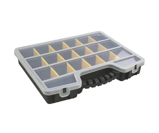 63-7541-89 RS PRO 17 Cell Black, Transparent PP, Adjustable Compartment Box, 60mm x 395mm x 305mm TO16BLACK