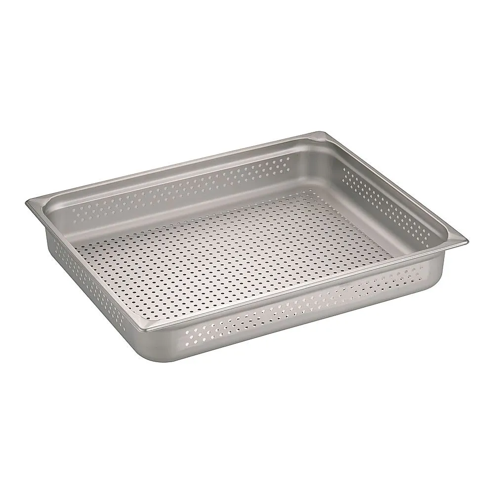 62-6360-75 KINGO Stainless Steel Hole Hotel Pan 2/1 x 100 21100PS