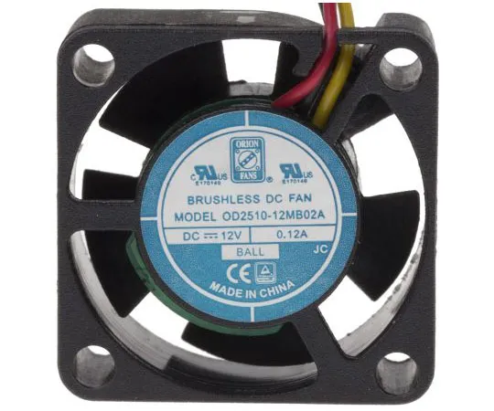 63-7372-18 RS PRO Axial Fan, 25 x 25 x 10mm, 2.2cfm, 1.44W, 12 V dc, IP55 144-2031
