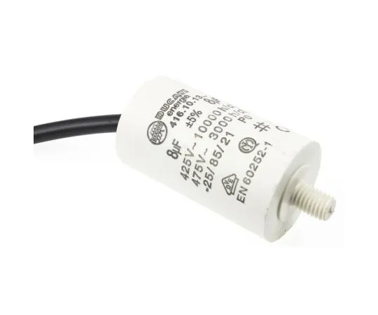 63-7519-55 Ducati Energia 8μF Polypropylene Capacitor PP 400 → 500V ac ±5% Tolerance Stud Mount 4.16.10 Series 4.16.10.13.14