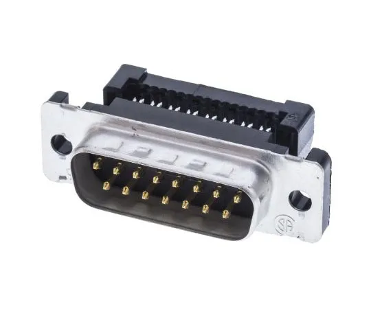 63-7529-84 TE Connectivity AMPLIMITE HDF-20 Series 2.76mm Pitch 15 Way IDC D-Sub Ribbon Cable Connector, Plug, Steel Shell 1658613-3