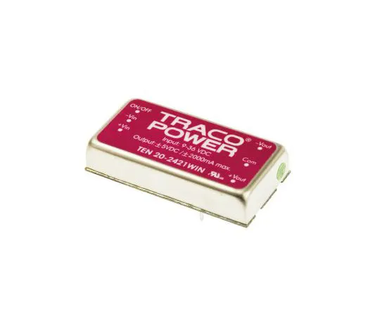 63-7357-99 TRACOPOWER TEN 20WIN 20W Isolated DC-DC Converter Through Hole, Voltage in 9 → 36 V dc, Voltage out ±5V dc TEN 20-2421WIN