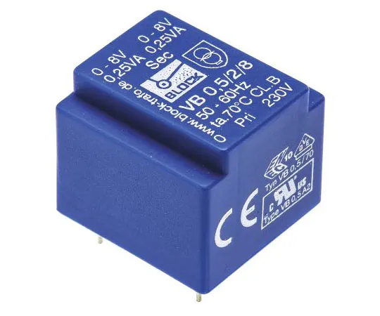63-7484-41 8V ac 2 Output Through Hole PCB Transformer, 0.5VA VB 0.5/2/8