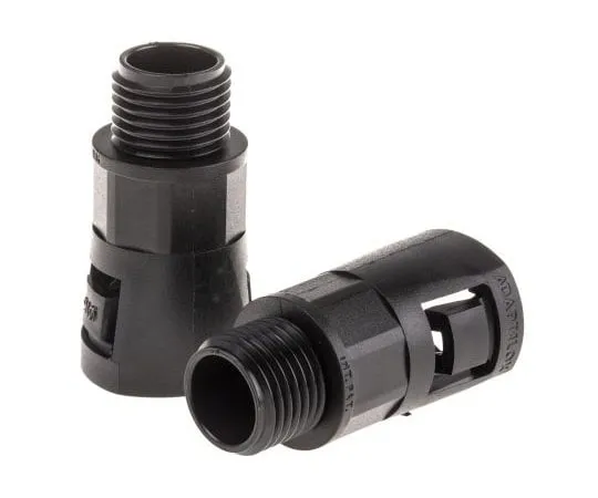 63-7412-32 Adaptaflex Straight Cable Conduit Fitting, Nylon 66 Black Black 16mm nominal size IP66 M16 7TCA296000R0350 AL16/M16/A/BL