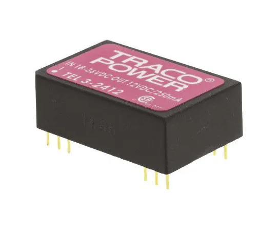 63-7524-67 TRACOPOWER TEL 3 3W Isolated DC-DC Converter Through Hole, Voltage in 18 → 36 V dc, Voltage out 12V dc TEL 3-2412
