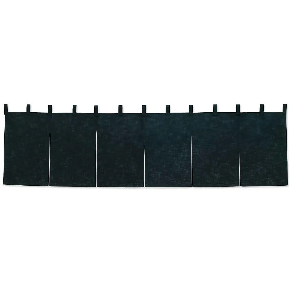 62-6319-14 Counter Noren Cotton Linen Plain Black 001-10
