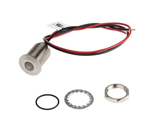 63-7371-33 RS PRO White EMC Panel LED, 10.8 → 13.2 V dc, 10mm Mounting Hole Size, Lead Wires Termination, IP67 139-3379
