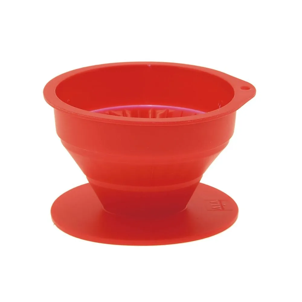 62-6529-52 Silicone Folded Coffee Dripper Oval Red 2 cups