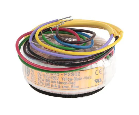 63-7461-96 2 Output Toroidal Transformer, 7VA, 2 x 22V ac 60035