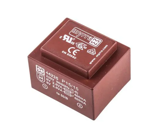 63-7398-86 6V ac 2 Output Through Hole PCB Transformer, 5VA 44235