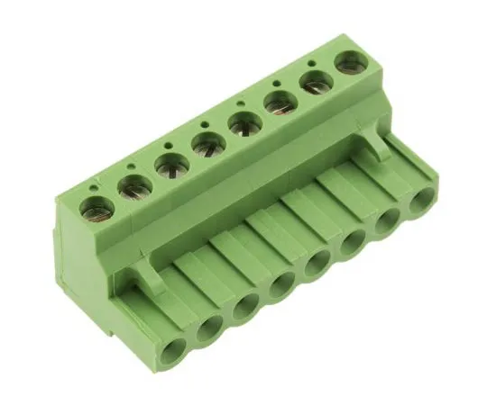 63-7506-09 TE Connectivity PCB Terminal Block, 8 Way/Pole, Screw Down Terminals, 30 → 12 AWG Cable Mount, Nylon, 300 V ac 796634-8