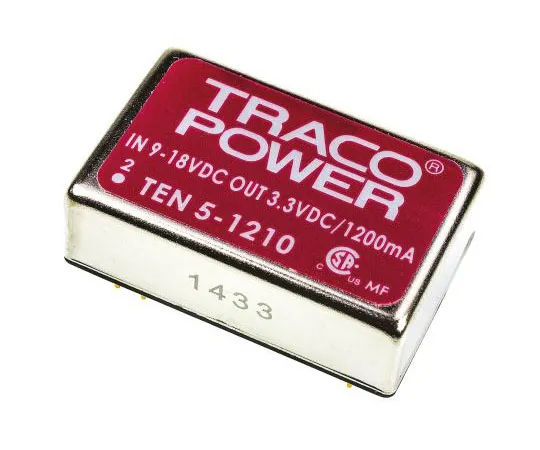 63-7472-42 TRACOPOWER TEN 5 6W Isolated DC-DC Converter Through Hole, Voltage in 9 → 18 V dc, Voltage out 3.3V dc TEN 5-1210