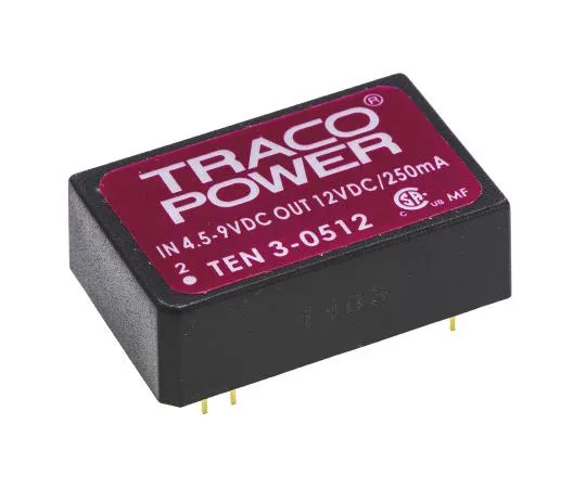 63-7441-53 TRACOPOWER TEN 3 3W Isolated DC-DC Converter Through Hole, Voltage in 4.5 → 9 V dc, Voltage out 12V dc TEN 3-0512