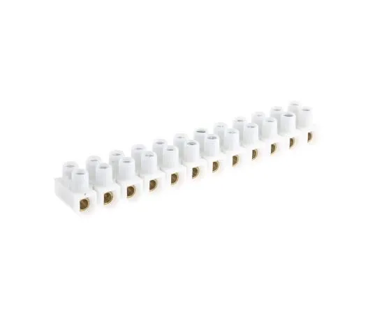 63-7463-01 Legrand 0 342 27 Terminal Strip, Straight, 12way, 2 Row, 76A, 400 V, length 156.8mm, White 0 342 27