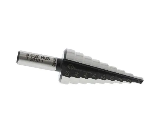 63-7526-28 CK HSS 4 → 20mm Step Drill Bit, 9 Steps T3010 1