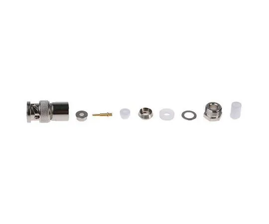 63-7416-58 Telegartner Straight 50Ω Cable Mount BNC Connector, Plug, Nickel, Clamp Termination, RG58 C/U J01000B0608