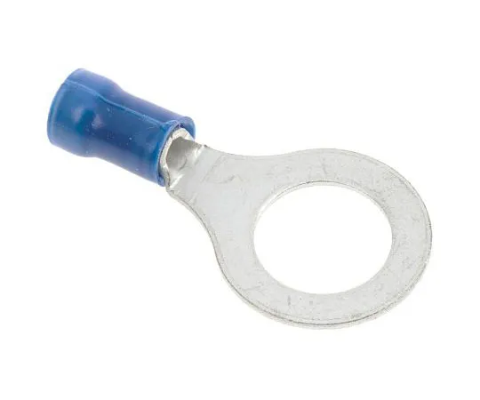 63-7428-18 TE Connectivity PLASTI-GRIP Series Insulated Crimp Ring Terminal, M10 Stud Size, 1mm² to 2.6mm² Wire Size, Blue 160136