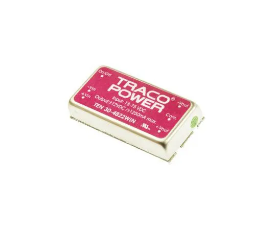 63-7358-23 TRACOPOWER TEN 30WIN 30W Isolated DC-DC Converter Through Hole, Voltage in 18 → 75 V dc, Voltage out ±12V dc TEN 30-4822WIN